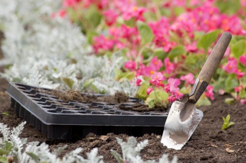 Low-maintenance landscaping in Dagenham with gravel, shrubs, and clean edging